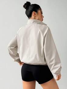 Easithlete Women's Raglan Sleeve Zip Front Loose Fit Sports Jacket