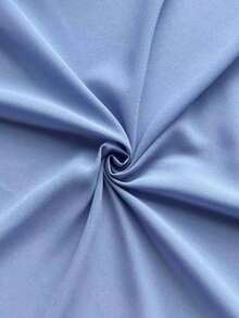 Sweetra Áo cánh xòe tay loe bằng vải voan cổ điển kiểu Pháp thanh lịch lãng mạn cỡ lớn dành cho nữ, mùa xuân/thu - Màu xanh bụi bặm - Xem 6