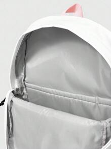 ROMWE Avant Pink Number 98 Print Large Capacity Backpack, Suitable For Back To School Season - Multicolor - View 6