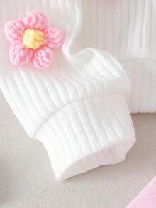 Souflis Souflis 春秋冬独特设计年轻女孩欧式圆领套头花3D针织毛衣，宽松版型搭配粉色百褶裙套装 - 彩色 - 查看 5