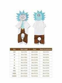 Rick and Morty X SHEIN 1pc Cartoon Character Cosplay Pet Jumpsuit, Loungewear, Pajamas, Cat/Dog Outfit, Cosplay - Multicolor - View 5
