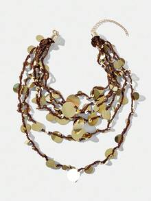 Maija 手工编织多层波西米亚项链 - 彩色 - 查看 3