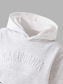 Sparklyn 2pcs/Set Teen GirlCity Name 3D Graphic Knit Hoodie + Knit Flare Pants Suit Fall Winter - Multicolor - View 6