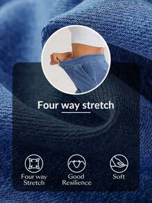 Flexra Women's Casual Multi-Pocket Denim Cargo Jeans