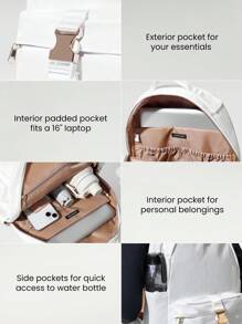 GLOWMODE Backpack Commuting Travel Office 21L Travel Bag Fall Winter - White - View 4