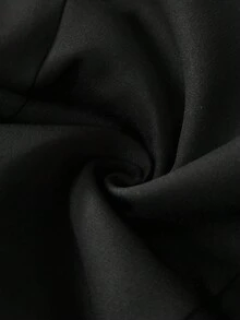 Cravure 大码女式优雅日常时尚商务通勤开衫，珍珠装饰，前系腰带，黑色西装外套 - 黑色 - 查看 9