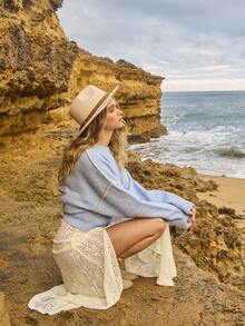 Aralina Fall Winter Stolkhom Style Western Boho Sexy Full Lace Split Front Sheer A Line Maxi Skirt Country Concert And Teacher And Halloween