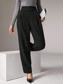 Heiryn Women's Casual Versatile Commuter Solid Color High Waist Pants,Fall