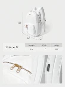 GLOWMODE Backpack Commuting Travel Office 21L Travel Bag Fall Winter - White - View 7