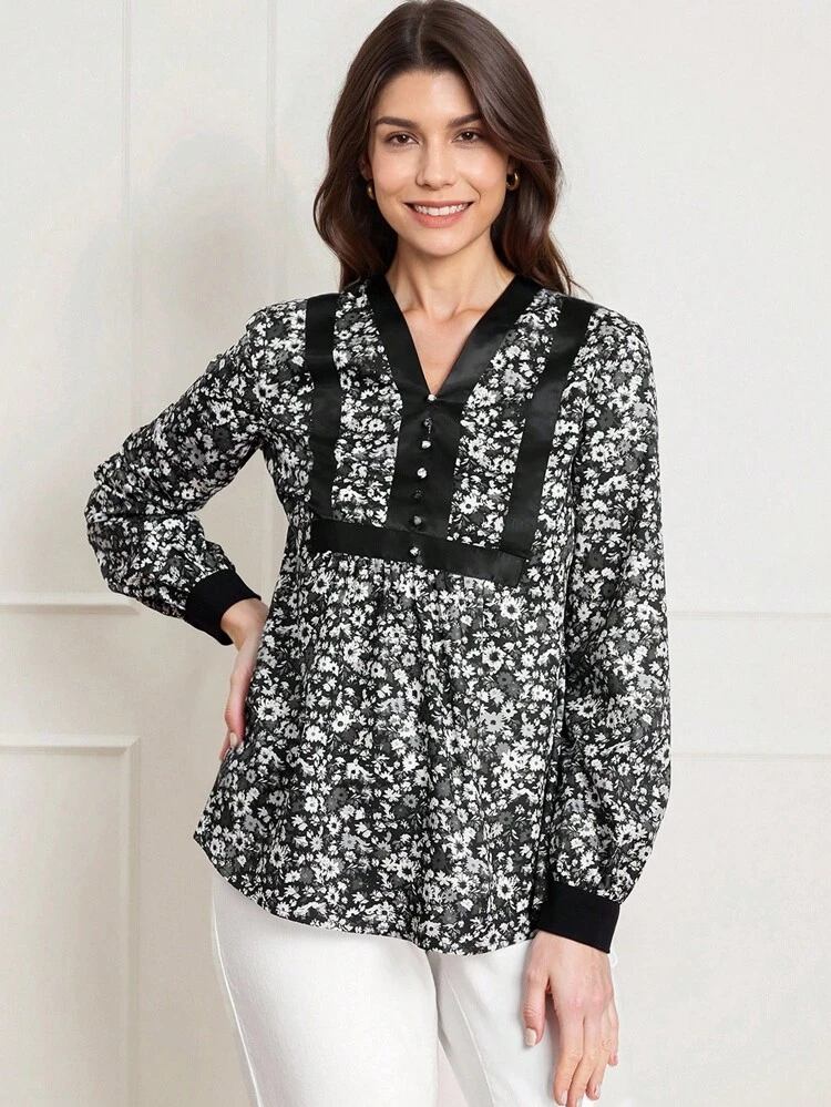 Abito da invitata di matrimonio, abito donna per San Valentino, camicia casual a maniche lunghe con bottoni frontali, colore unito, per donna