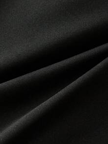 SHEIN Unity 女式休闲修身腰绣花连衣裙 - 黑色 - 查看 3