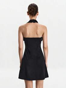 SHEIN LUNE Halloween Women Short Dresses - Black - View 2