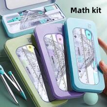 7/20pcs Math Drawing Tool Set In Compass And Ruler Style With Eraser For Student Exam And Homework, Suitable For Elementary Students Back To School