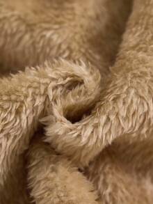 SHEIN 男童休闲舒适多功能保暖加厚连帽羽绒服，中长款冬季外套 - 杏色 - 查看 9