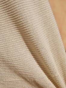 Bóhologie Robe longue de cache-maillot tricotée pour l'été avec décolleté en V profond, détails 3D en rose, manches évasées ajourées au crochet, pour des vacances - Nude - Voir 8