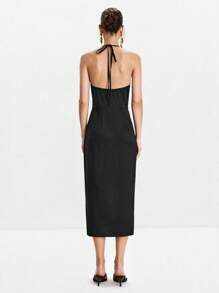 SHEIN LUNE Vestidos midi de mujer para Halloween - Negro - Ver 2