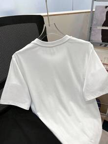 SHEIN 2pcs/Set Teen Boys' Casual Video Game Graphic Print T-Shirt And Shorts Set, Summer, Cotton Blend - Black and White - View 5