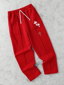 SHEIN Pantalones de chándal con estampado gráfico de estilo casual y urbano para niños/preadolescentes, adecuados para ir y venir, la escuela, el uso diario casual, los viajes, los deportes, primavera/verano/otoño/invierno