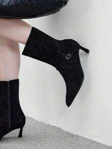 CUCCOO BIZCHIC New Pointed Toe Side Zipper Fashion Versatile Thin Heel Women Ankle Boots