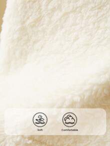 CosyJoli Plus Size Casual Faux Shearling Contrast Trim Bowknot Vest Sleeveless Jacket Fall/Winter - White - View 8