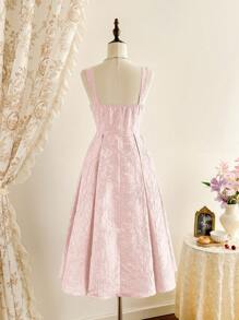 Vintamour 复古优雅女士提花纹理珍珠装饰女士派对礼服 女士夏季礼服 女士夏季服装 毕业礼服 度假服装 女士婚礼宾客礼服 女士太阳裙 女士毕业礼服 女士生日礼服 女士礼服 优雅女士夏季服装 女士太阳裙 蓝色礼服 度假服装 女士生日服装 女士夏季婚礼礼服 - 粉色 - 查看 4