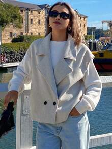 DAZY Women's Loose Short Sleeveless Woolen Vest Coat, Autumn/Winter Jacket