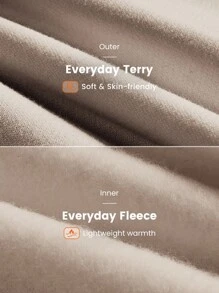 GLOWMODE Everyday Fleece Keep It Casual Unisex Long Sleeve Hoodie Jacket With Basic Pockets Daily Casual - Khaki - View 4