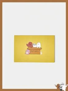 We Bare Bears X SHEIN Thiệp chúc mừng 3D họa tiết gấu hoạt hình dễ thương bằng giấy vàng 90 độ - Nhiều màu - Xem 2