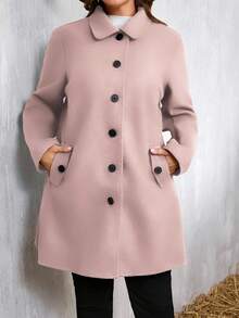 Plus Size Women Long Sleeve Single-Breasted Pocket Casual Jacket Fall Winter Cloth For Women Autumn