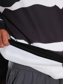 A Nightmare on Elm Street X SHEIN Áo hoodie dáng rộng thoải mái họa tiết kinh dị tối màu và chữ cái cho nam, mùa xuân/thu - màu đen - Xem 8