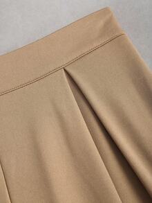 Sweetra 2pcs Office Lady Minimalist Long Sleeve Shirt And Straight Leg Pants Set, Autumn Fall Cloth For Women - Khaki - View 8