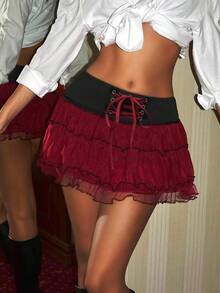 EgrlEra Halloween Women Skirts - Burgundy - View 3