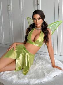 SHEIN 女士性感仙女角色扮演服装 - 綠色 - 查看 5