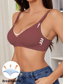 Moonlight&Mama 孕妇无缝哺乳文胸（果冻款） - 咖啡棕 - 查看 5