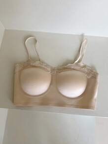 DAZY Lace Patchwork Slight Push-Up Adjustable Spaghetti Strap Women Bra