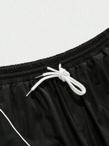 EASEVO 2pcs/Set Contrast Color Plus Size Men T-Shirt And Shorts Set