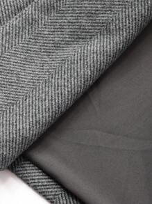 Dazy-Less 女士宽松商务休闲格子西装套装，深色底色优雅办公室通勤西装外套和直筒裤，秋冬 - 灰色 - 查看 9