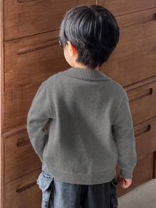 SHEIN Young Boys' Casual Twist Floral Front Zip Knit Cardigan Boys Cardigan Boys Zip Up Sweater Boys Knit Cardigan Boys Sweater Jacket Boys Knit Jacket Fall Winter