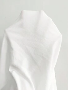 SHEIN Clasi 女士休闲纯色V领宽松T恤 - 白色 - 查看 8