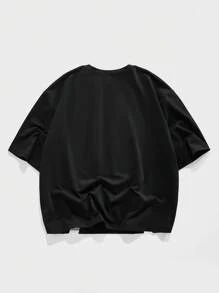 EASEVO 2pcs/Set Contrast Color Plus Size Men T-Shirt And Shorts Set