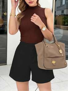 MYSTAURA Conjunto de 2 piezas de top de tirantes y shorts casuales de verano para mujer - Multicolor - Ver 4