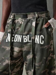 NEON BLANC Quần nỉ nam họa tiết rằn ri viền cong thời trang - xanh quân đội - Xem 4