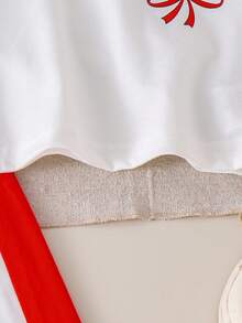 SHEIN 2 件套女婴 2025 年夏季新款无袖背心上衣 + 休闲裤套装，运动风格婴幼儿服装 - 紅色 - 查看 3