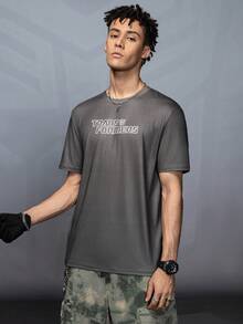 Transformers X SHEIN 男式字母与机器人图案圆领短袖T恤 - 灰色 - 查看 6
