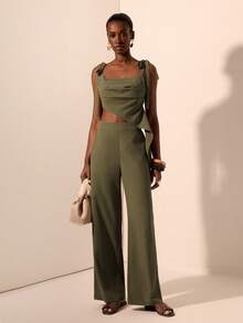 Zivah Conjunto de dos piezas para mujer para uso diario - Verde - Ver 1