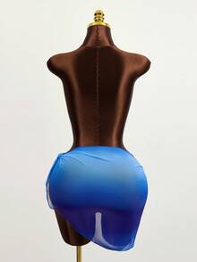 Zestiva Women Ombre Tie Waist Cover Up Skirt (Random Print) Summer