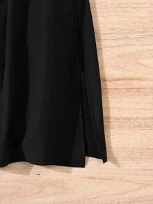 2pcs/Set Young Girl Ribbon Trim Halter Top And Skirt Set