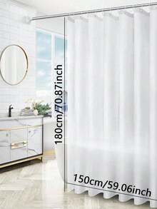 纯色防水浴帘 - 复古浴室装饰，秋季美学，波西米亚风格，可爱的返校必备品，大学宿舍配件，涤纶内衬，防潮，易清洁