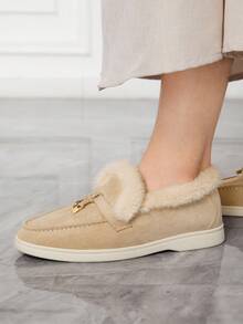 Sleekvia Women's Casual Versatile Flat Shoes With Thermal Lining, Autumn/Winter For Christmas