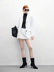 CUCCOO BIZCHIC New Pointed Toe Side Zipper Fashion Versatile Thin Heel Women Ankle Boots